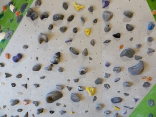  Climbing wall with different holds